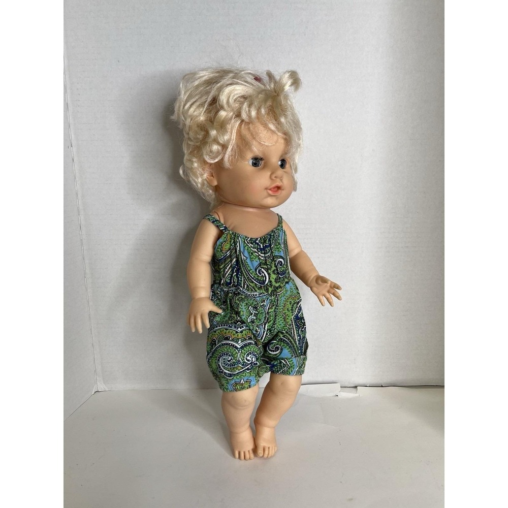 Vintage Cititoy Baby Doll Vinyl & Plastic With Blonde Hair & Bright Eyes 1985